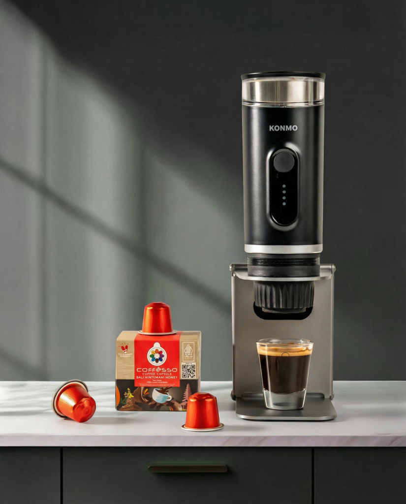 mesin kopi konmo portable hitam