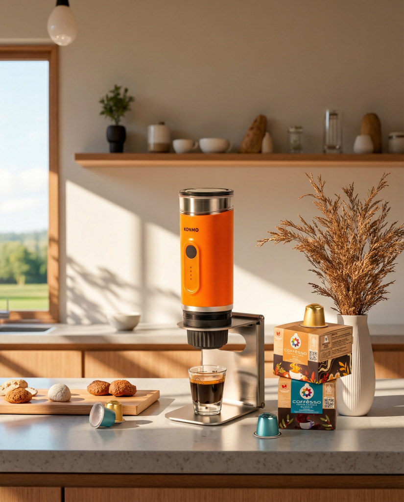 mesin kopi konmo portable kuning
