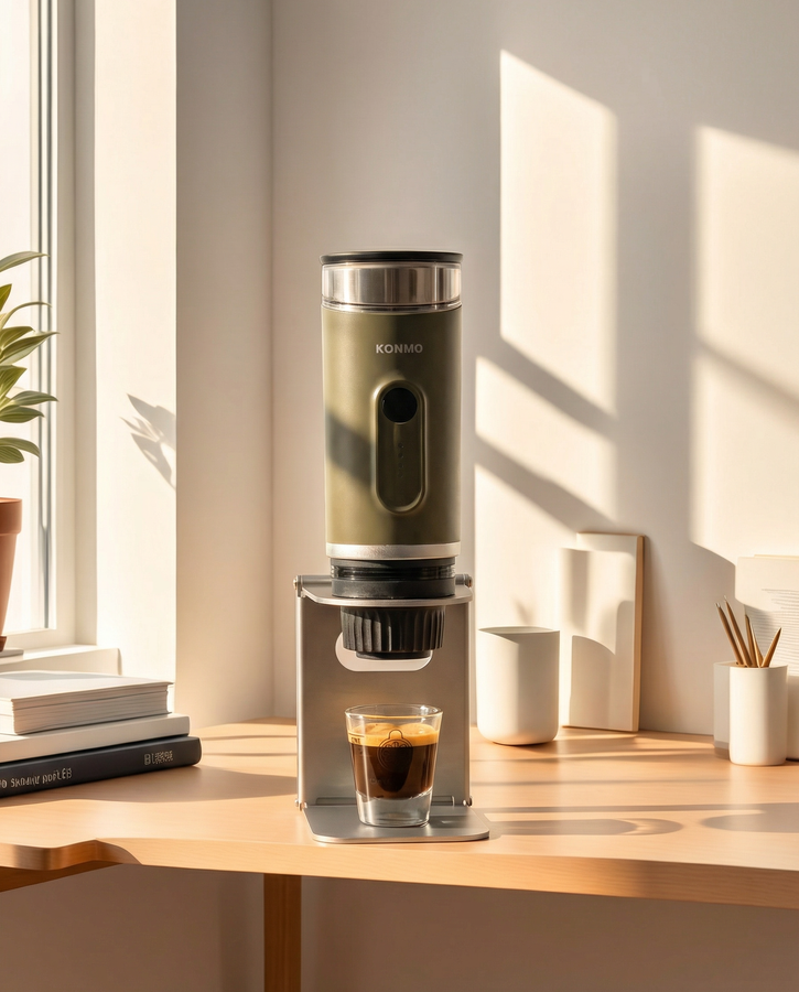 mesin kopi konmo portable hijau